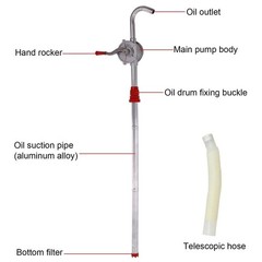 Drum Rotary Barrel Pump Hand Crank Diesel Fuel Oil Transfer Pump 55 Gallon