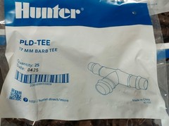 Lot Of 125 Hunter PLD-TEE 17 MM Barb Tee