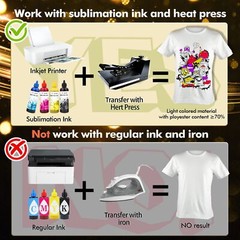 Stone City Sublimation Paper 8.5×11 inch 110 Sheets Heat Transfer Light Fabir…
