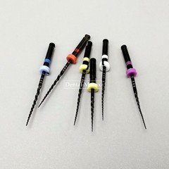 6pcs Dental Nickel Titanium Heat Activated Root Files Black Rotary Files 25mm