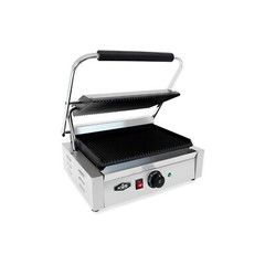 KWS PM-17 Electric Commercial 1700W Panini Grill with Grooved Plate 13.5″x 9.25″