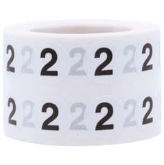White with Black Number Stickers | 0.5″ Inch Round | 1000 Pack | Pick from 0-20
