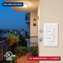 Baomain 10-Pack Triple Rocker Light Switch, 15A 120V Single Pole, 3 Individual S