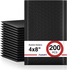 Black Bubble Mailers 4X8″ 200 Pack Waterproof Padded Envelopes Self Seal Bubble
