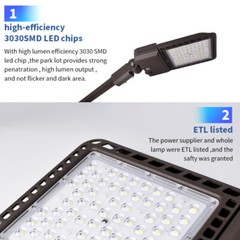 4-Pack 300w LED Parking Lot Lights with Photocell Outdoor Commercial Area Lights