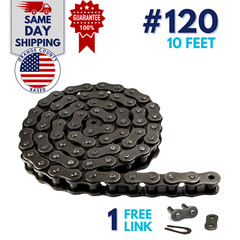 #120 Roller Chain 10 Feet with 1 Connecting Link