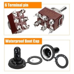 3X 3 Position 6Pin Toggle Switch Heavy Duty 20A 125V/15A 250V DPDT (ON)-OFF-(ON)