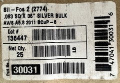 Sil-Fos 2 2774 Lucas Milhaupt Sil Fos Silvaloy 2% Silver 12 36″ Rods 1 Pound