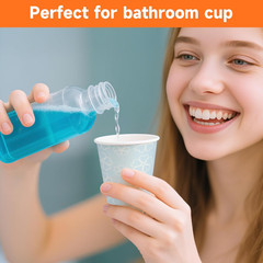 100 Pack 3 oz Bathroom Cups, Disposable Paper Cups with Rolled Rim, Small Paper
