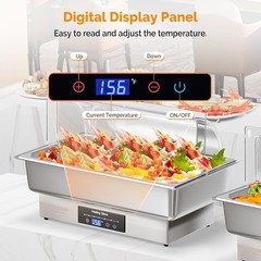 ROVSUN 9QT Electric Chafing Dishes for Buffet with Temperature Control Display
