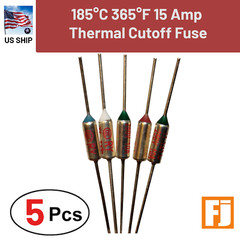 5 Pieces Thermal Fuse Cutoff RY TF | 185°C 365°F | 15Amp | 250V A31 | US Ship