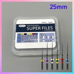 6pcs Dental Nickel Titanium Heat Activated Root Files Black Rotary Files 25mm