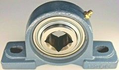 Premium 1-1/4″ Square Bore GW209PPB5 Disc Bearing 2-Bolt Pillow Block Flat Base