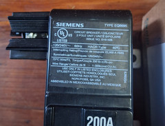 Siemens Circuit Breaker 200A 2-Pole Main Panel Type EQ8695 MBK200A HACR 200 Amp