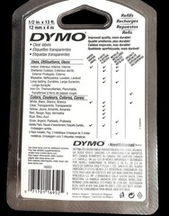 DYMO Clear Label Maker Refill Tape White Clear 1/2” x 13ft – 12mm x 4m