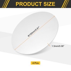 4Pcs Aluminum Disc 6″(150mm) Dia 0.06″(1.5mm) Thick Round 5052 Aluminum Sheets