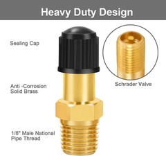 Efficient 1/8″ NPT Tank Valve Set – Brass Schrader for Reliable Air Inflation