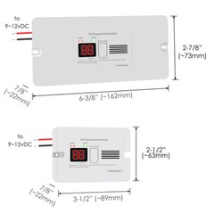 PANGAEA Digital RV Propane Gas Detector with Loud 85dB Alarm 12vDC, LED Display
