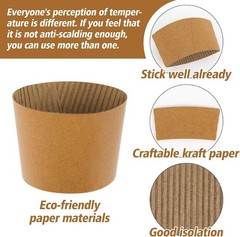 50PCS Coffee Cup Sleeves – Hot Coffee Sleeves Disposable Cold Drinks Iced