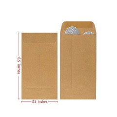 200 Pack #7 Kraft coin envelope 3.5 x 6.5 inches Kraft Envelopes Classic Smal…