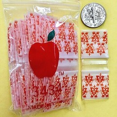 3434 MINI ZIP DESIG BAGS 3/4″ X 3/4″ / 10 DSN PREMIX 1000PCS 2.5MIL READ DETAILS