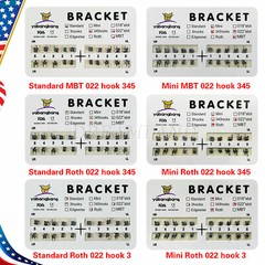 Dental Ortho Brackets Braces Mini/Standard MBT/Roth 022/018 Hooks 345