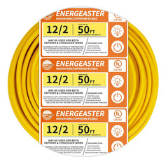 Solid Indoor 14/2 W/G NMB Cable 50Ft Coil，Electrical Wire 14 Gauge Wire 2 Conduc