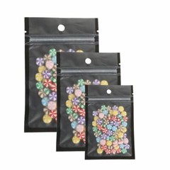 Multi-Sizes Matte Clear Black White Mylar Zip Lock Pouch Bag w/ Round Holes B01