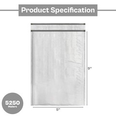 5250 5×10 Poly Bubble Mailers Padded Envelopes Bags 4.5″ Wide 5″ x 10″