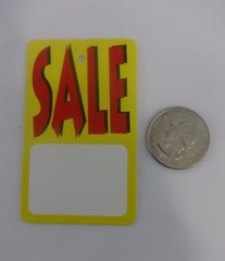 500 Red / Yellow / White SALE Unstrung Merchandise Sale Price Tags