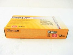 Uni-ball Vision Red Ink Fine Point Roller Ball Pen One Dozen 12-Pens New (60139)
