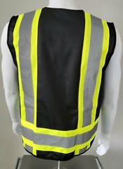 FX Two Tone Black Safety Vest with 4 Front Pocket Small to 2XL