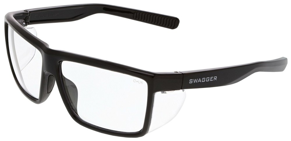 Swagger SR2 Safety Glasses w/ Soft TPR Nose Pad & Detachable Side Shields