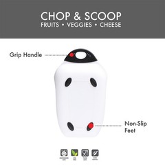 Dexas Chop & Scoop Cutting Board with Non-Slip Feet, 6.5 x 10.5 Inch, BPA-Fre…