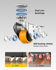 Furniture Dolly, Furniture Movers with 5 Wheels,Carbon Steel Panel Heavy Duty Do