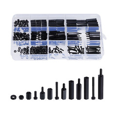 Lystaii 320Pcs M2 Nylon Hex Spacer Standoff Kit Male Female Screw Nut Threaded P