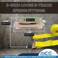 2″ x 12′ 16′ 20′ E-Track Ratchet Strap Truck Trailer Enclosed Cargo Van