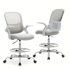 Tall Office Chair Tall Standing Desk Chair Counter Height Adj. Mid Back Mesh