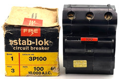 Federal Pacific 100 Amp 3 Pole NA Circuit Breaker FPE NA3100 240V Hump 100A *NEW