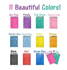 8.5×12 Colored Poly Bubble Mailers Pink,Teal, 8×12 Shipping Mailing Envelopes #2