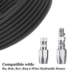 2 Hydraulic Hose Repair Kits 1/2 ID 2-Wire Hose Reusable Field Repair Fitting