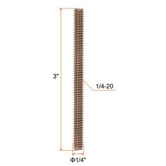 12PACK Color Zinc Fully All Threaded Rod 1/4″-20 3″ Length