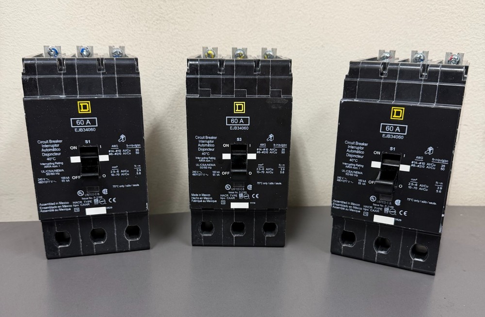 SQD EJB34060 (3P-60A-480V-65k AIC) 100+ STOCK *SHIPS SAME DAY UPS*