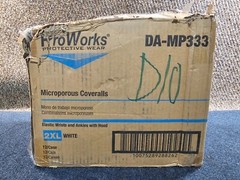 (QTY 12) ProWorks DA-MP333 Disposable Coverall, Size 2XL Microporous White