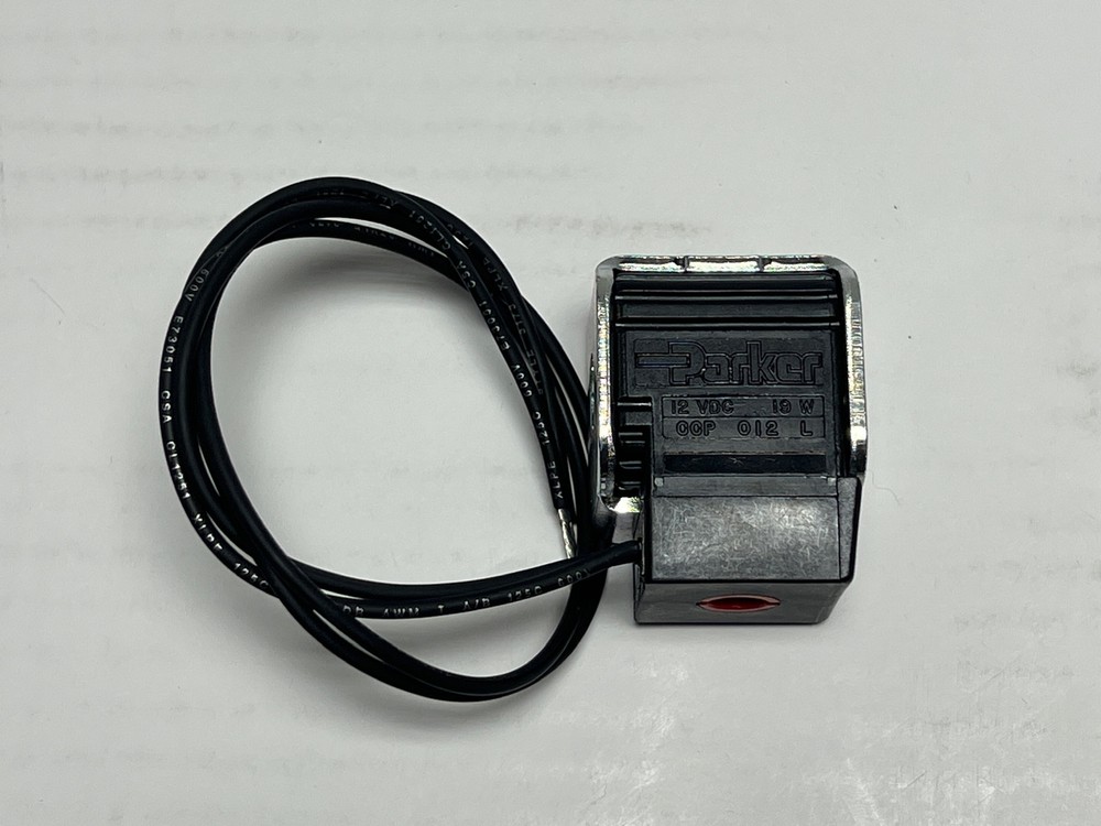 Parker Hydraulics 12 VDC 19W CCP 012 L Cartridge Valve Solenoid Coil w/ Leads