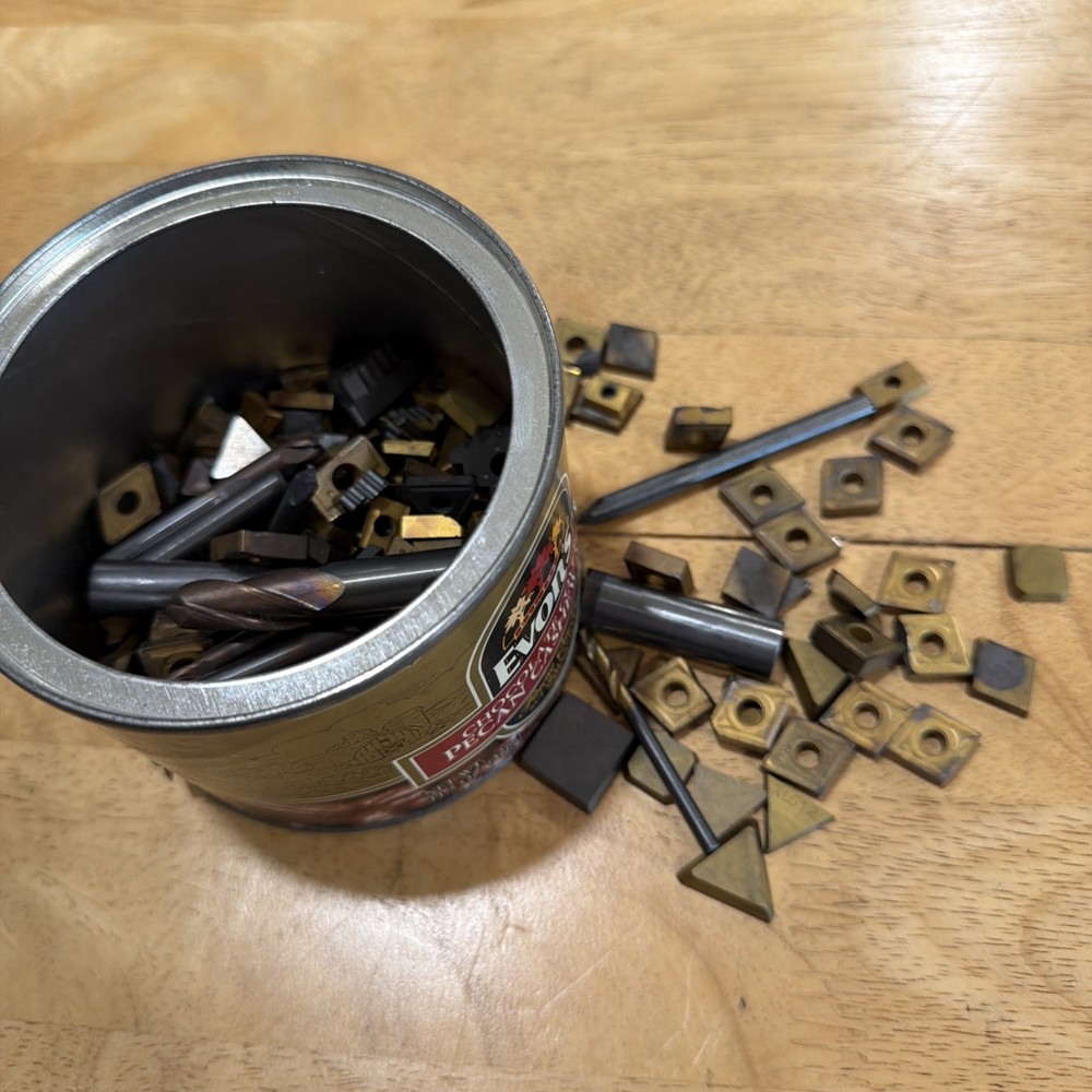 Lot Of 4 Lbs 9 Ounces Of Carbide Inserts And Bits Used