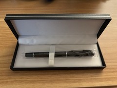 Elegant Black & Silver Rollerball Pen – Professional Executive Writing Gift Box