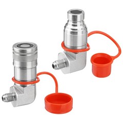 90 Degree Flat Face Skid Steer Hydraulic Quick Connect Coupler Set 3/8″ JIC Male