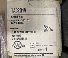 🔴nVent ERICO Cadweld TAC2Q1V Graphite Mold 4/0 to #2 Horizontal Tee NEW‼️