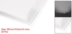 20pcs A4 Clear PVC Sheet Transparent Rigid Plastic Sheet 297mm x 210mm x 0.1mm